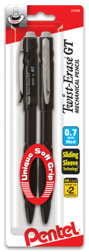 Twist-Erase GT 1 Click Mechanical Pencil (0.7mm) Assorted Barrels - 2 pack