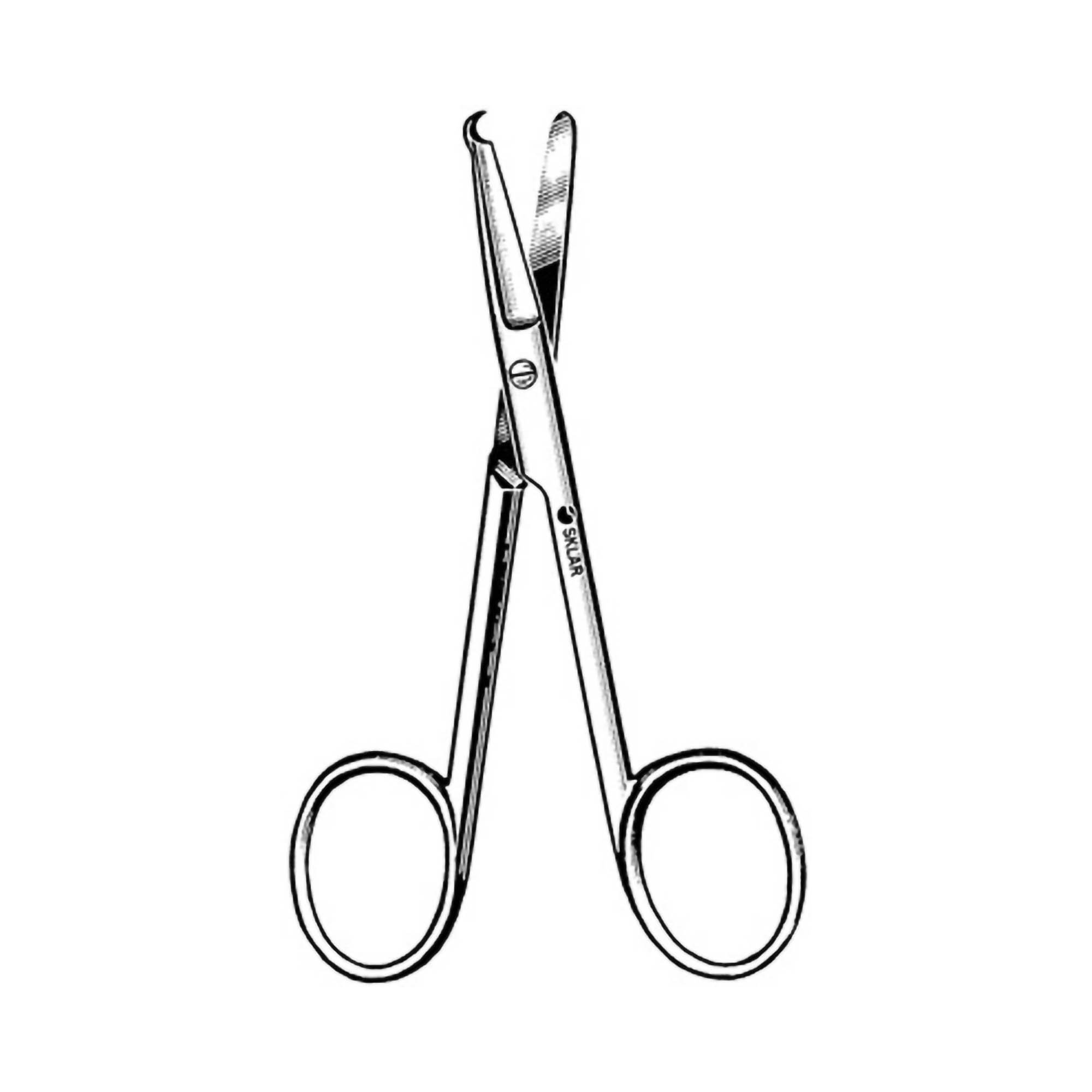Stitch Scissors Sklar Spencer 3-1/2 Inch Length OR / Surgical Grade German Stainless Steel NonSterile Finger Ring Handle Straight Blunt Tip / Blunt Tip MK 144579