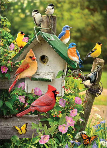 Cobble Hill Singing Around the Birdhouse Tray Puzzle (35 piece)