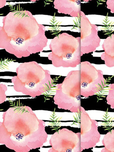 Floral Stripes Journal with Magnetic Closure