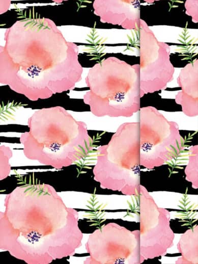 Floral Stripes Journal with Magnetic Closure