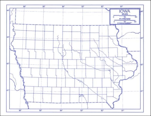 Iowa Map Paper single (8+" x 11")