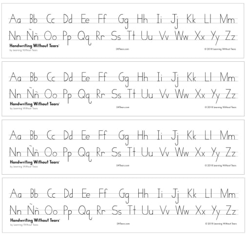 Spanish Print Alphabet Desk Strips