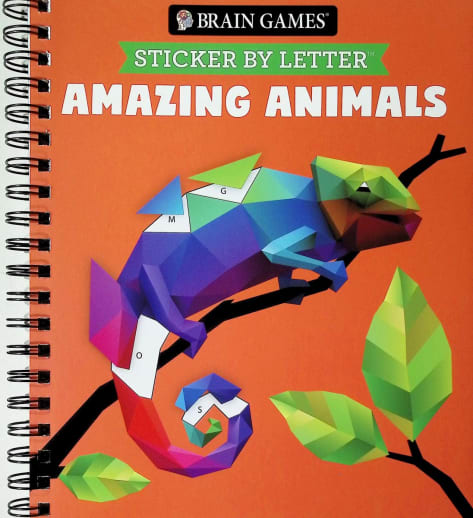 Sticker By Letter: Amazing Animals (Brain Games) 104 pages