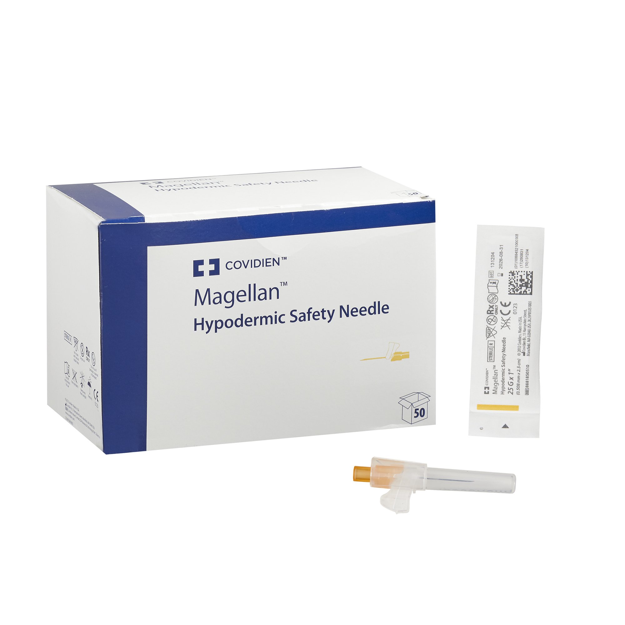 Monoject Magellan Safety Hypodermic Needle, 25 Gauge, 1 Inch MK 448649