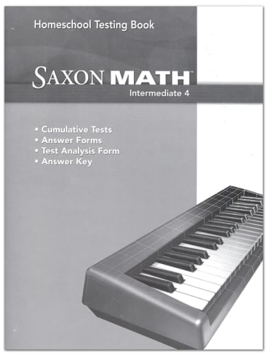 Saxon Math Intermediate 4 Homeschool Test Book