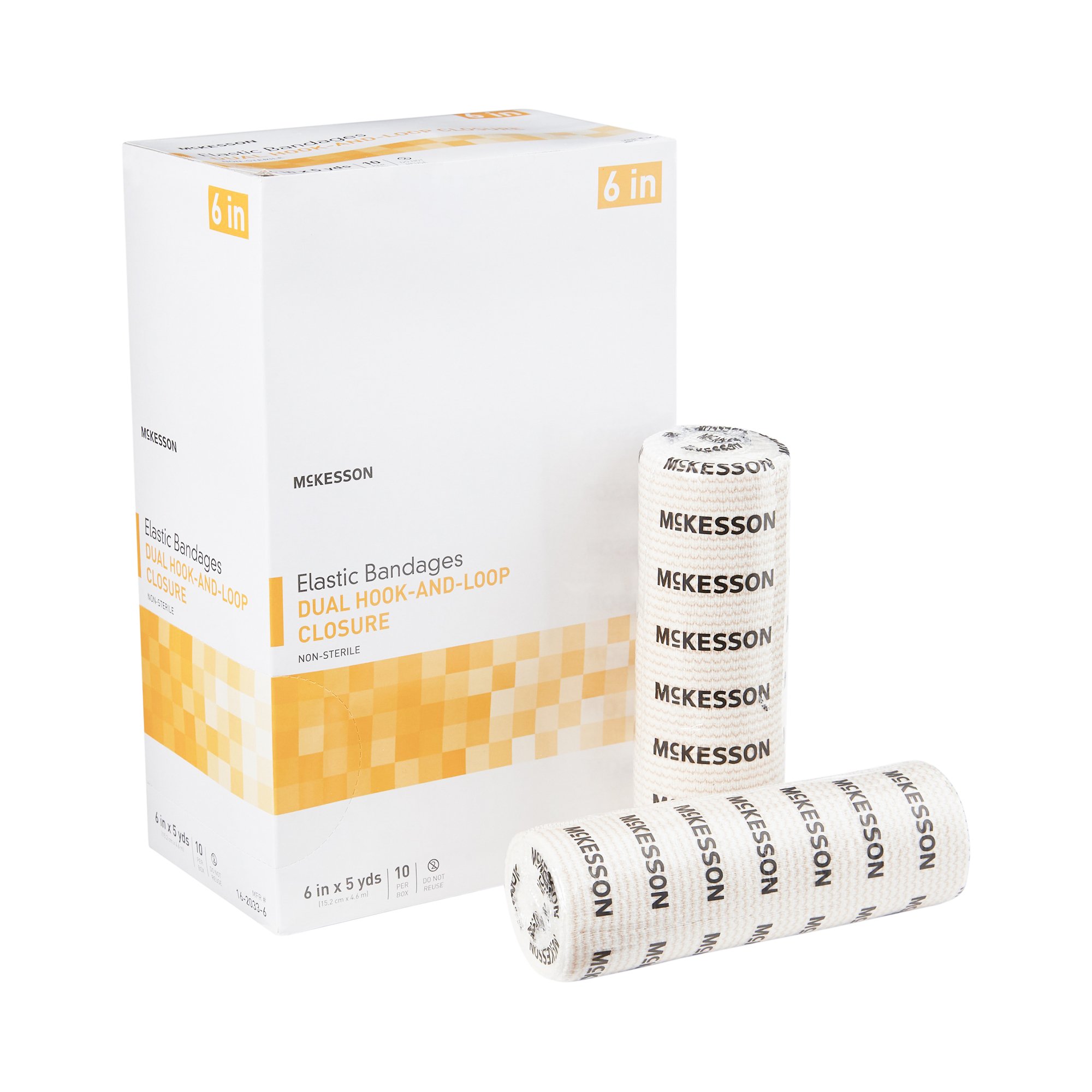 McKesson Double hook-and-loop closure Elastic Bandage, 6 Inch x 5 Yard MK 1086530