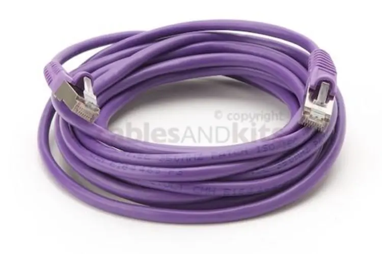 CAT5e Shielded Ethernet Patch Cable, Booted, 15ft, Purple