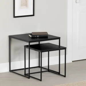 Set of nesting tables with metal legs