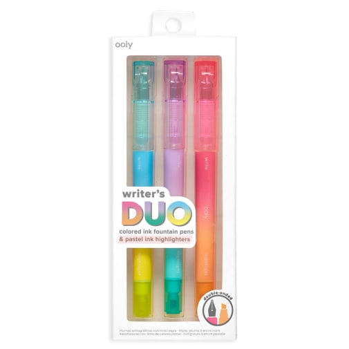 Writer's Duo Double-Ended Fountain Pens + Highlighters (set of 3)