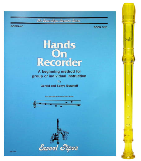 Hands On Recorder Book with Yellow Canto Recorder