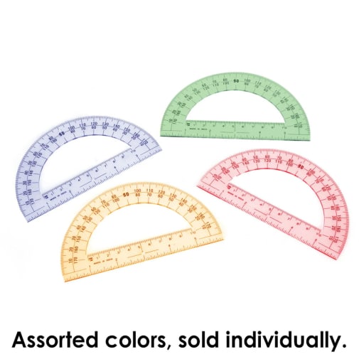 6" Plastic Protractor (Assorted Colors)