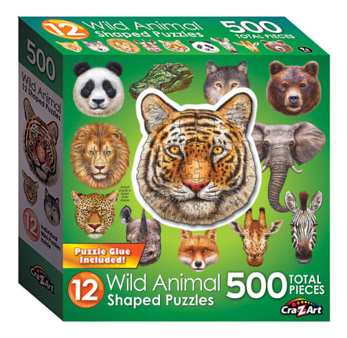 Mini Shaped Wild Animals Puzzle (500 piece)