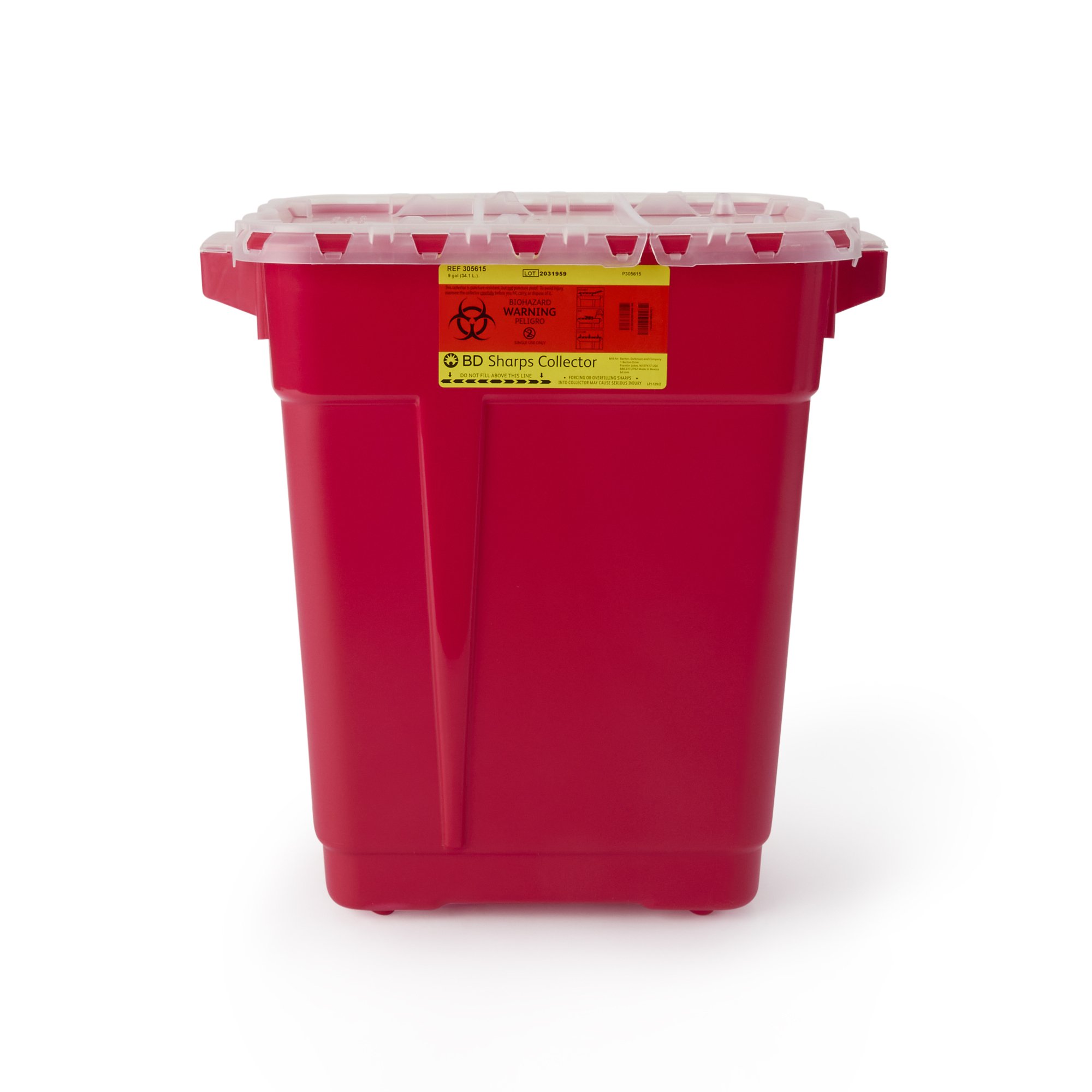 BD Multi-purpose Sharps Container, 9 Gallon, 18-1/2 x 17-3/4 x 11-3/4 Inch MK 443029