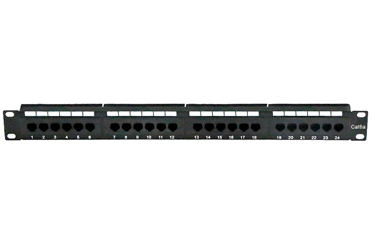 24 Port Cat6A 110 1RU Rack Mount Punch Down Patch Panel 24 Port Cat6A 110 1RU Rack Mount Punch Down Patch Panel