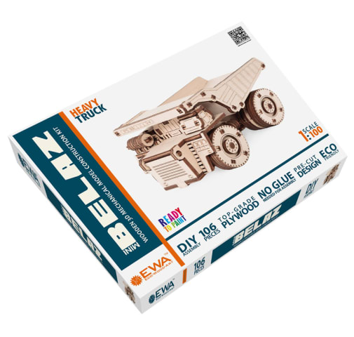 Mini Belaz Heavy Truck Construction Kit (Eco Wood Art)