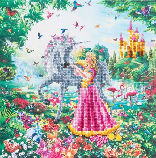 Crystal Art Medium Framed Kit - Princess and the Unicorn