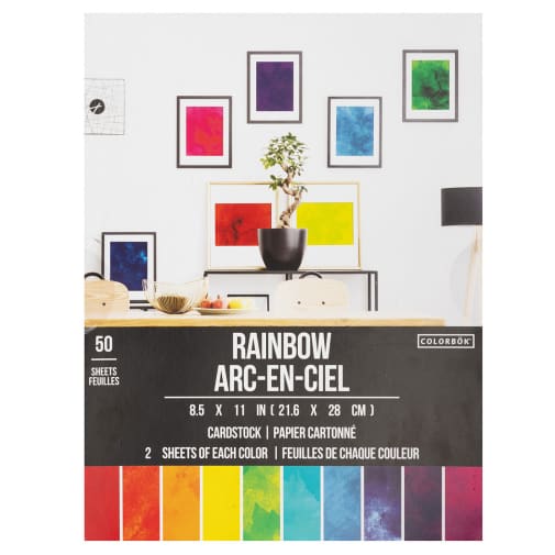 Double-Sided Cardstock Paper Pad 8.5" x 11" - Rainbow