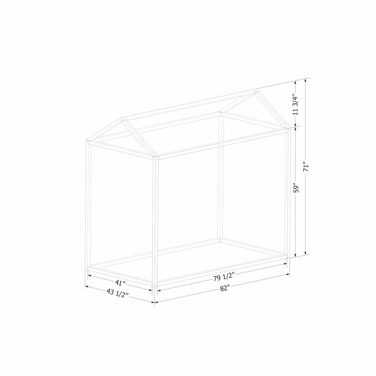 Sweedi Wooden House Bed Frame Bed Kids Bedroom Baby and Kids