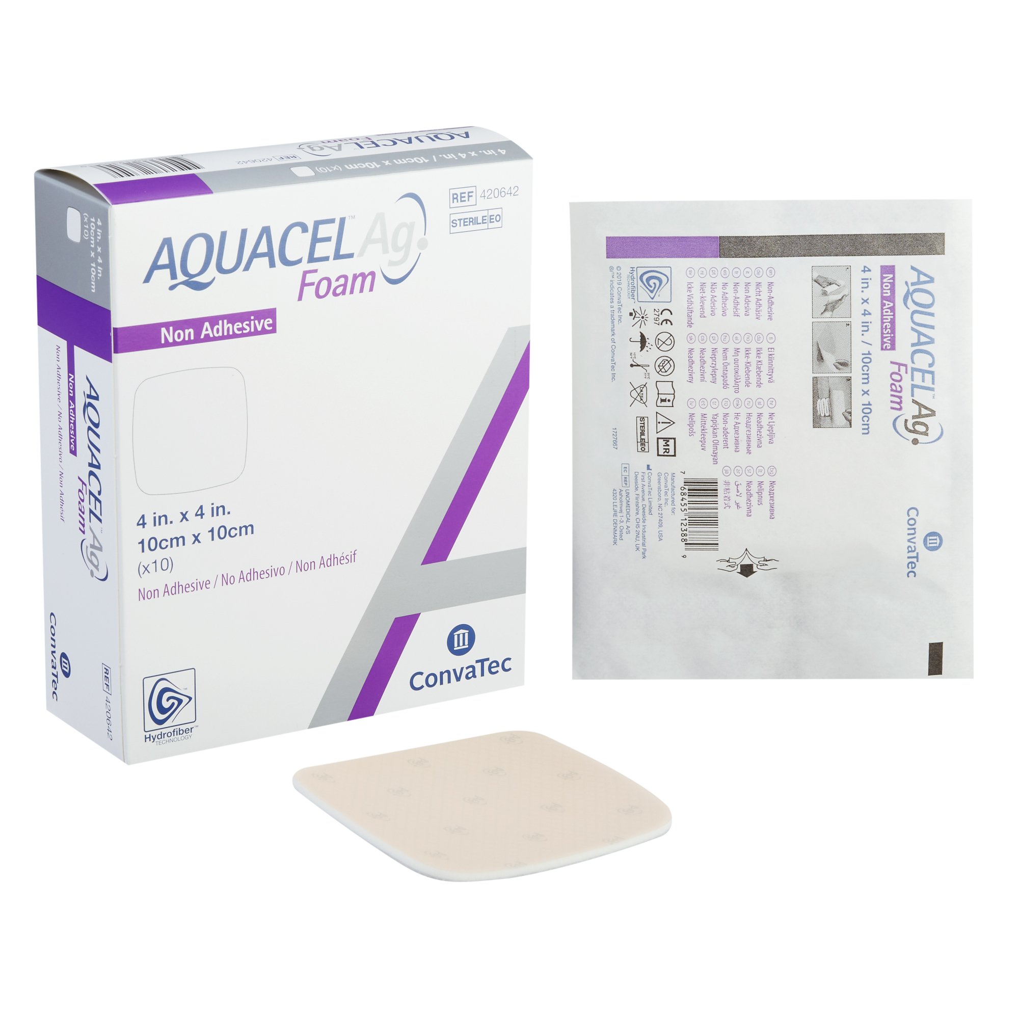 Aquacel Ag Nonadhesive Silver Foam Dressing, 4 x 4 Inch MK 849029