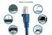 Cat6A Shielded Ethernet Patch Cable, Half-moon Boot, 10 ft, Blue