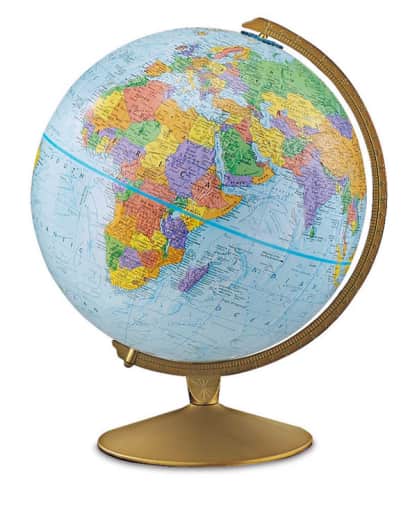 12" Explorer Globe with Metal Base & Raised Relief