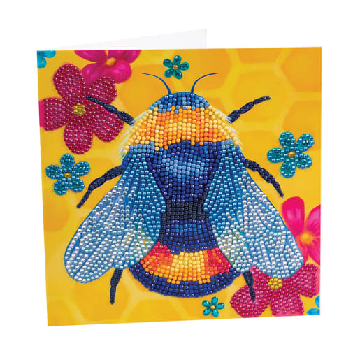Crystal Art Card Kit - Floral Bumble Bee