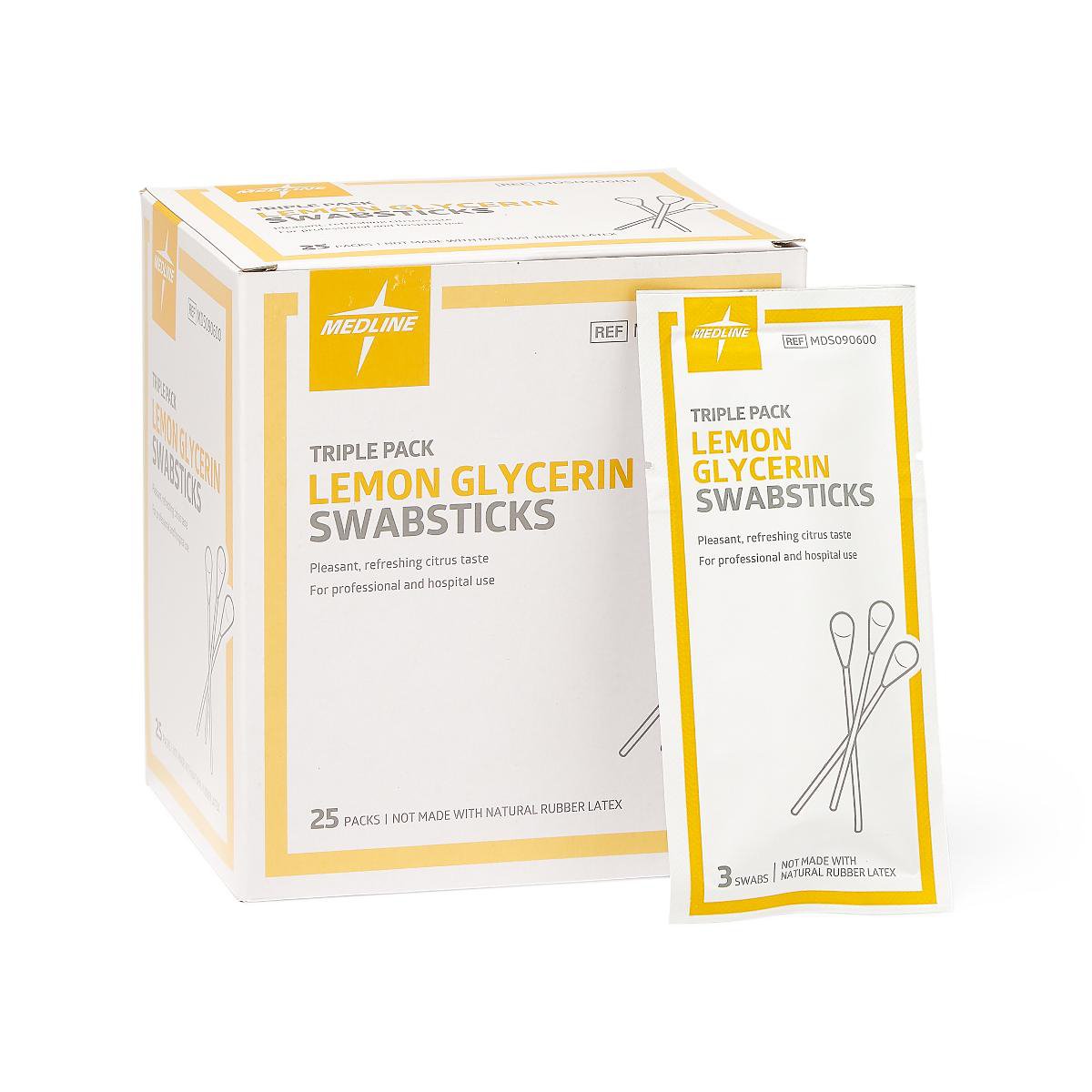 Lemon Glycerin Swabstick Medline Rayon Tip 3 per Pack MK 346232