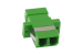 Fiber Adapter, LC/APC Duplex Singlemode, With Flange, Green