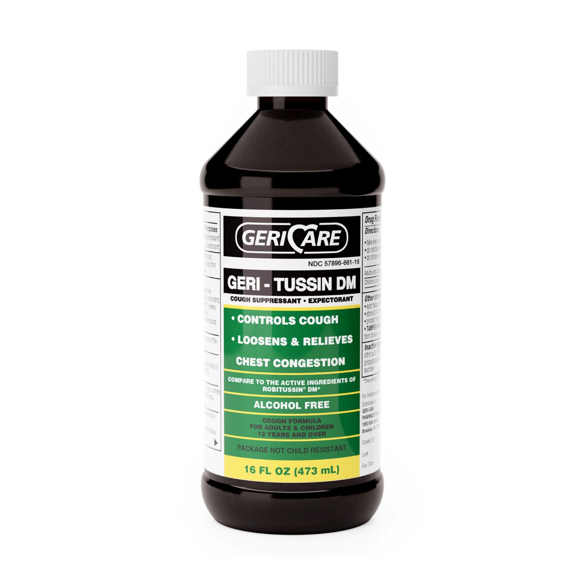 Geri-Care Guaifenesin / Dextromethorphan Cold and Cough Relief, 16-ounce Bottle MK 633798