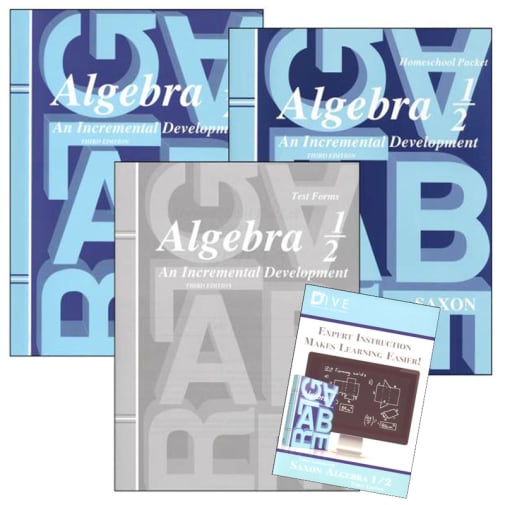 Saxon Algebra 1/2 3rd Edition Saxon Home Study Kit plus DIVE CD-ROM