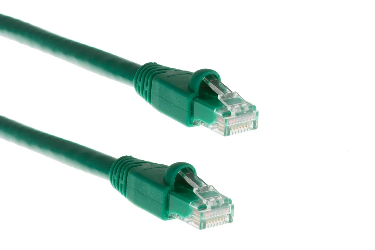 Cat6A Ethernet Patch Cable, Half-moon Boot, UTP, 1 ft, Green