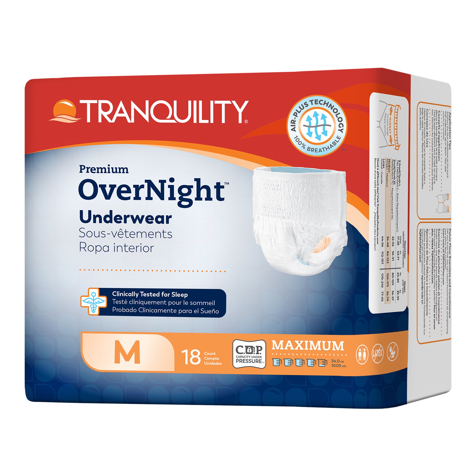 Tranquility Premium OverNight Disposable Absorbent Underwear, Medium MK 665229