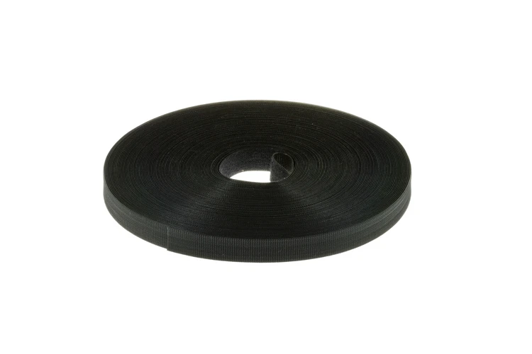 Velcro Qwik Tie Uncut Tape Roll, 1/2in x 25 Yards, Black