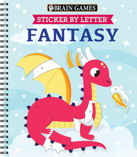 Sticker by Letter - Fantasy (Brain Games) 52 pages