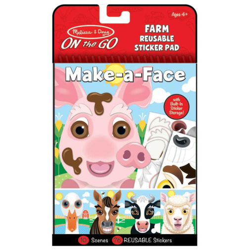 Melissa & Doug Make-a-Face Reusable Sticker Pad - Farm