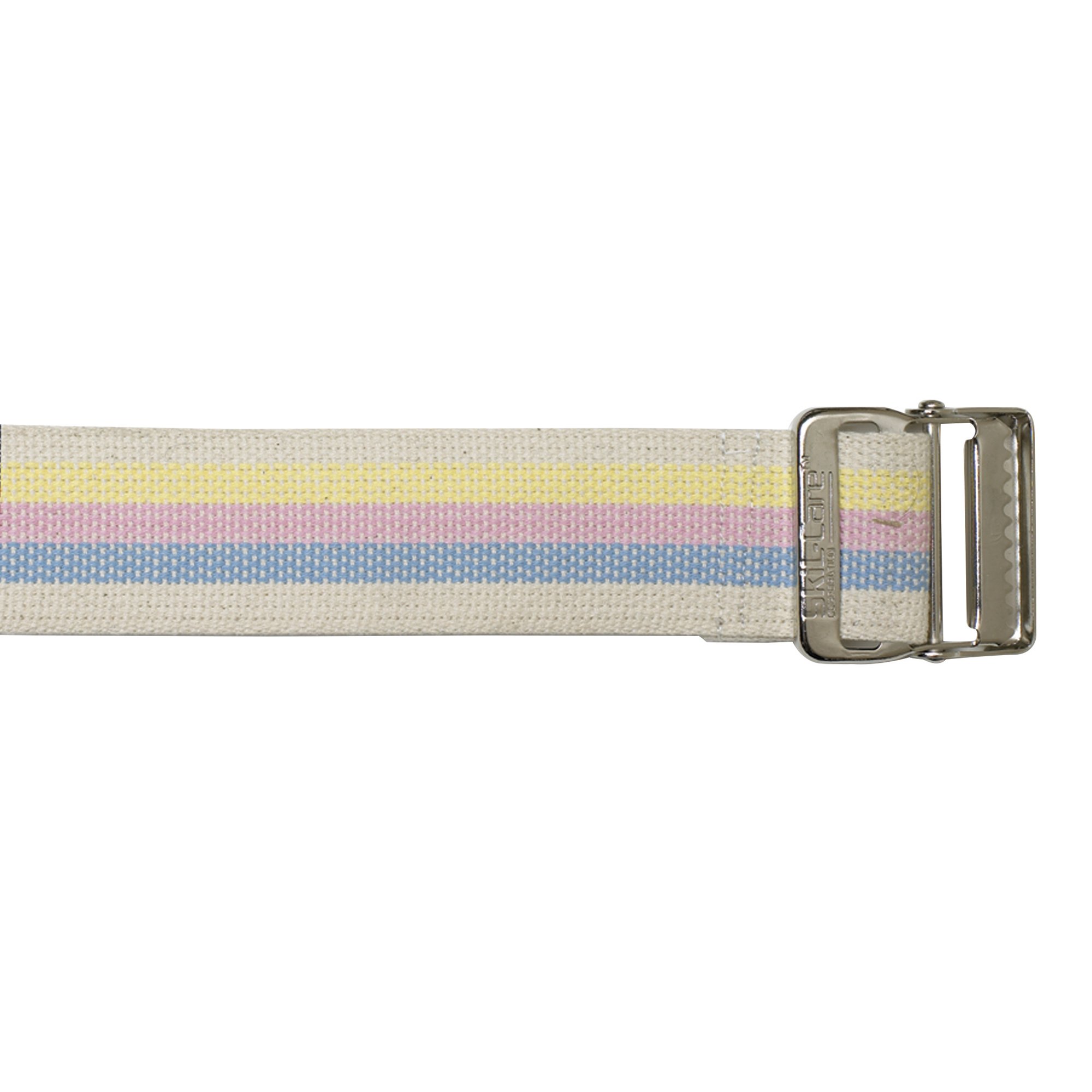 SkiL-Care Heavy-Duty Gait Belt with Metal Buckle, Pastel Stripes, 72 Inch MK 648218