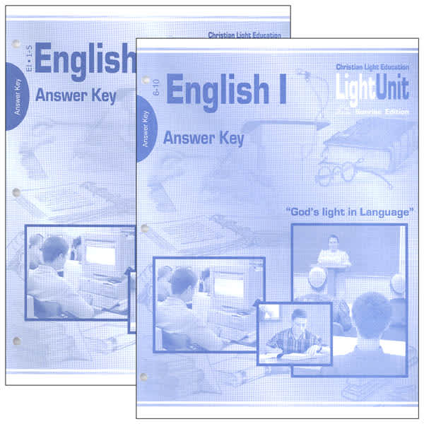 Christian Light English I LightUnit Answer Key Set Sunrise Edition