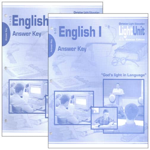 Christian Light English I LightUnit Answer Key Set Sunrise Edition
