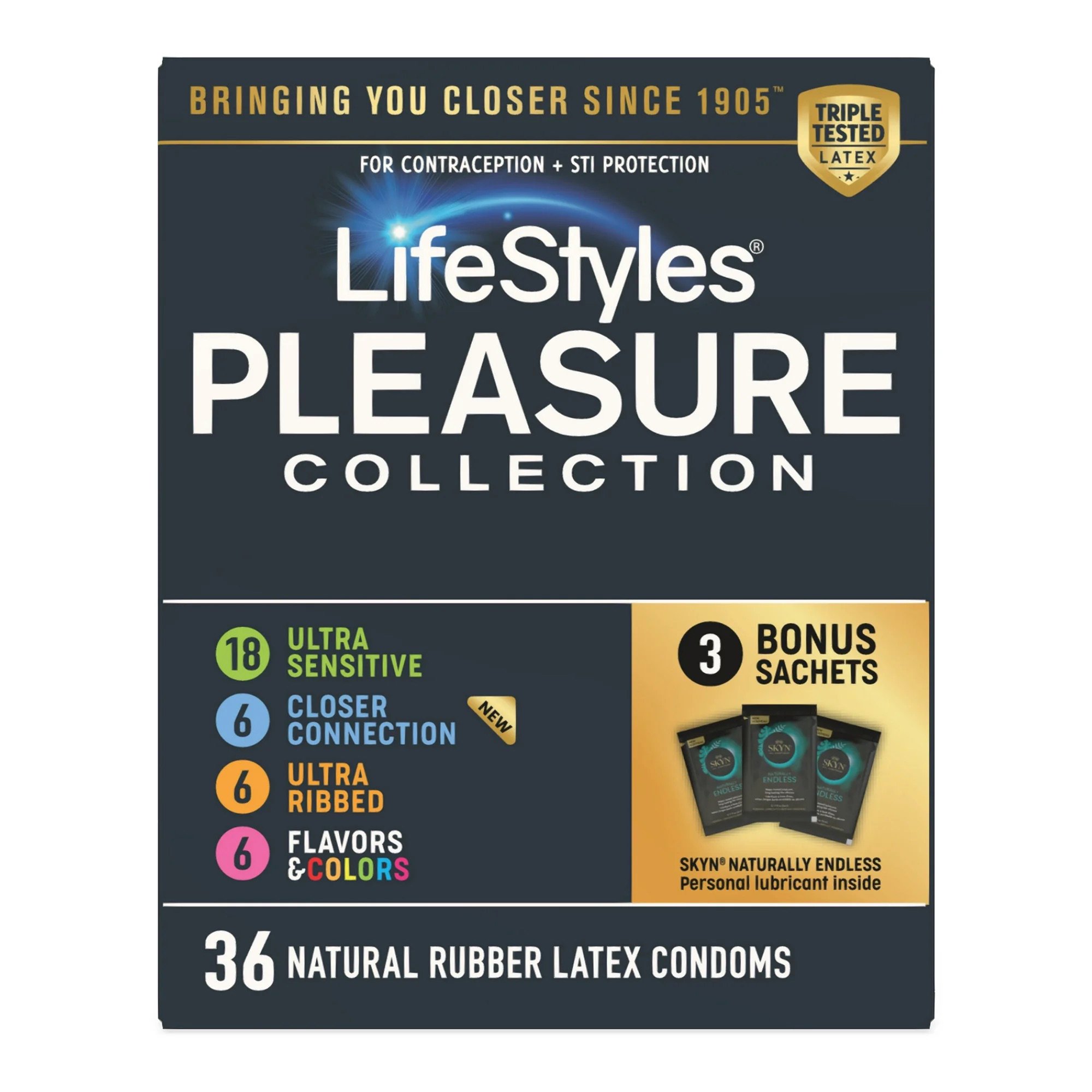 Lifestyles Pleasure Collection Condom Variety Pack MK 1256944