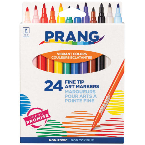 Prang Fine Tip Art Markers - Set of 24 Vibrant Colors