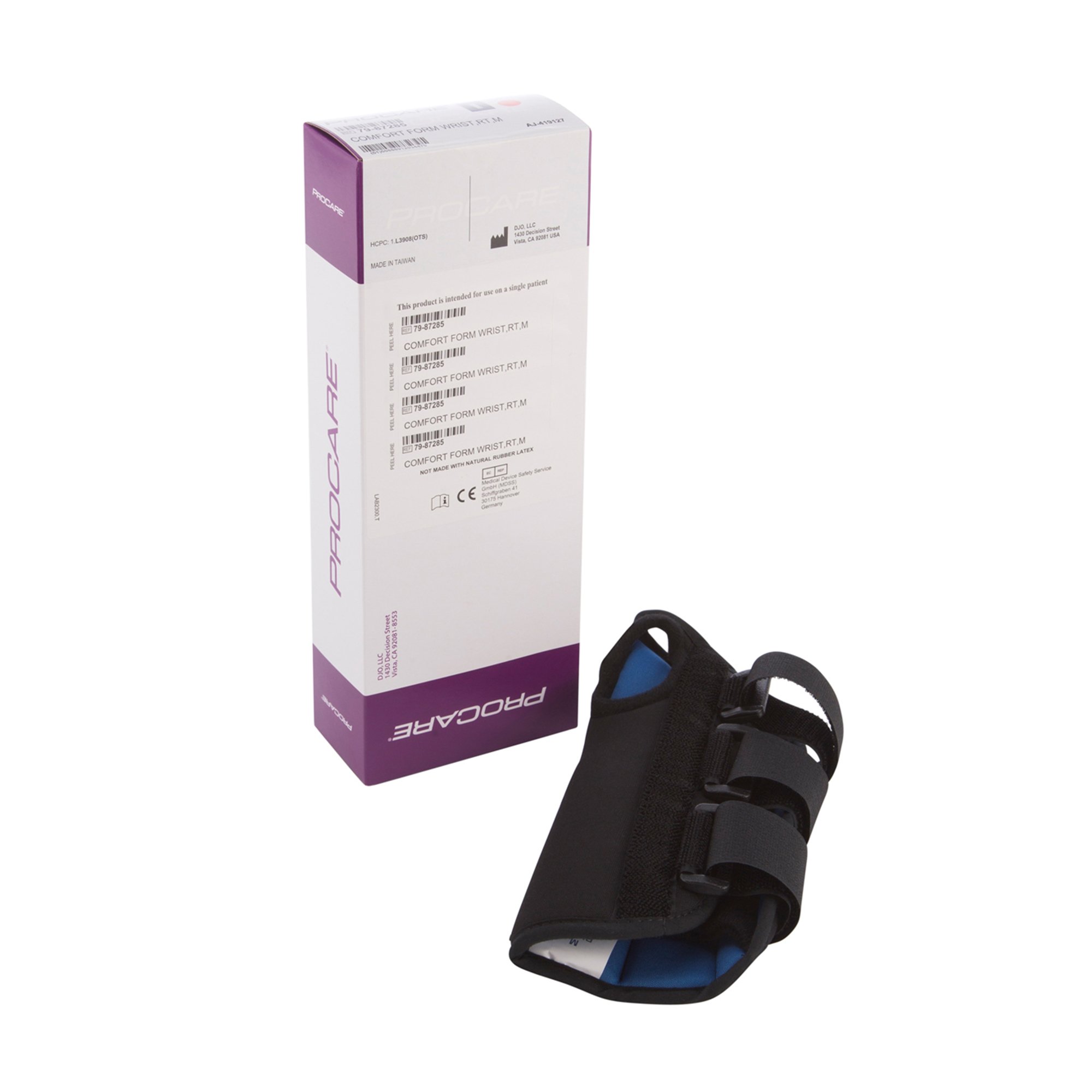 ProCare ComfortForm Wrist Brace with Palmar Stay, Aluminum/Foam/Lycra, Black MK 346144