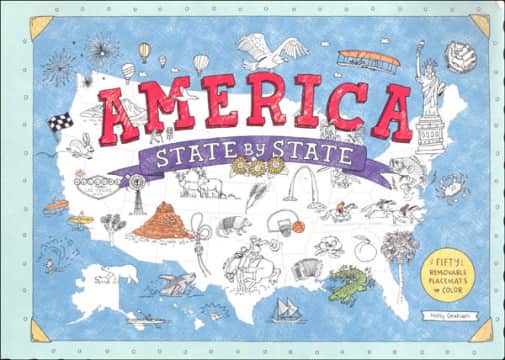 America State by State Fifty Removable Placemats to Color