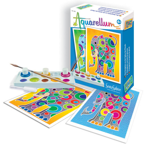 Aquarellum Mini Elephants Watercolor Paint Set (4+)