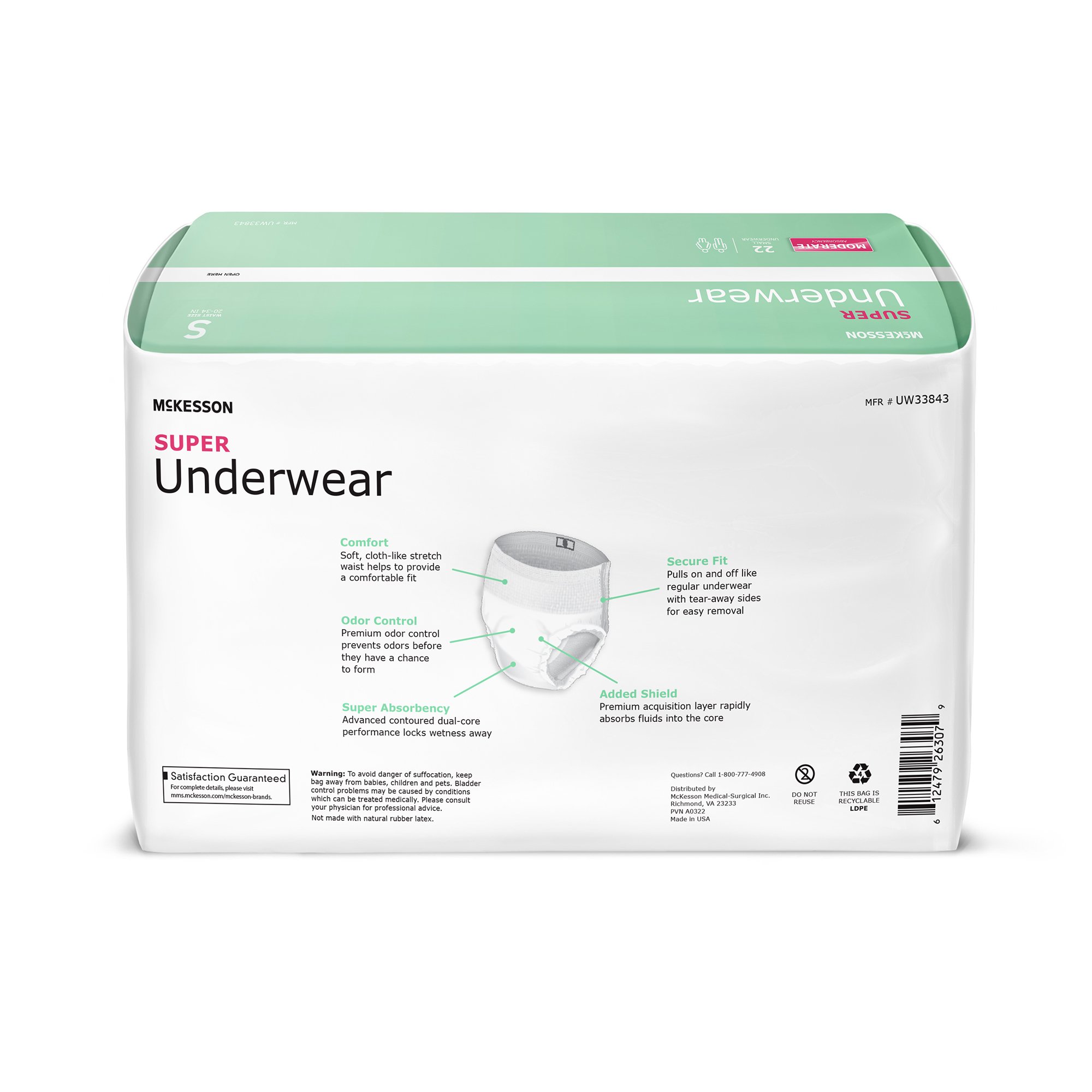 McKesson Super Underwear, Small MK 1222510