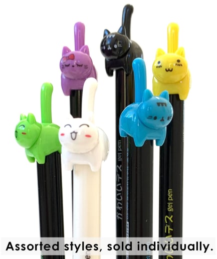 Cat Tail Retractable Gel Pen (black ink; assorted style)