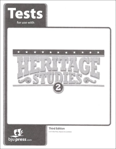 BJU Press Heritage Studies 2 Tests 3rd Edition