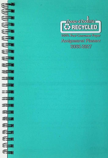 Student Assignment Planner Teal Vinyl August 2026 - August 2027