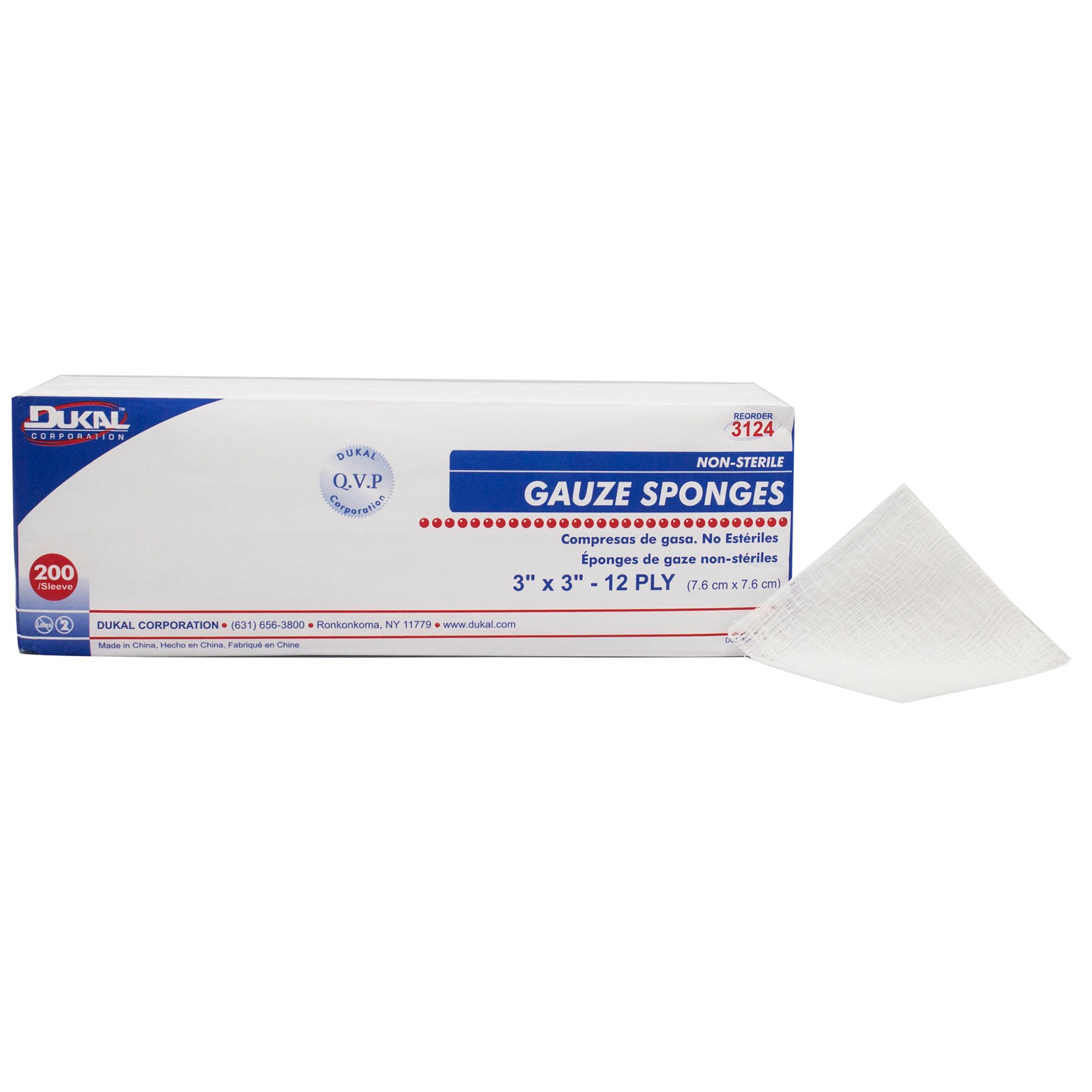 Dukal Gauze Sponge, 3 x 3 Inch, 12-Ply MK 374451