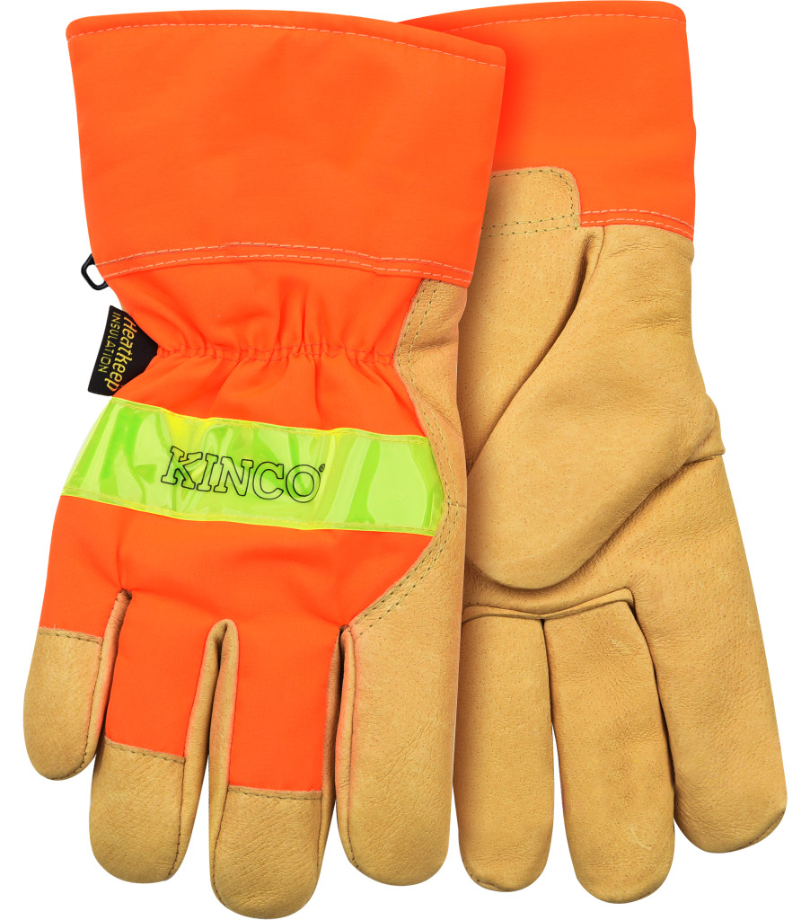 Lined Hi-Vis Orange Grain Pigskin Palm with Safety Cuff, Orange, large image number 0